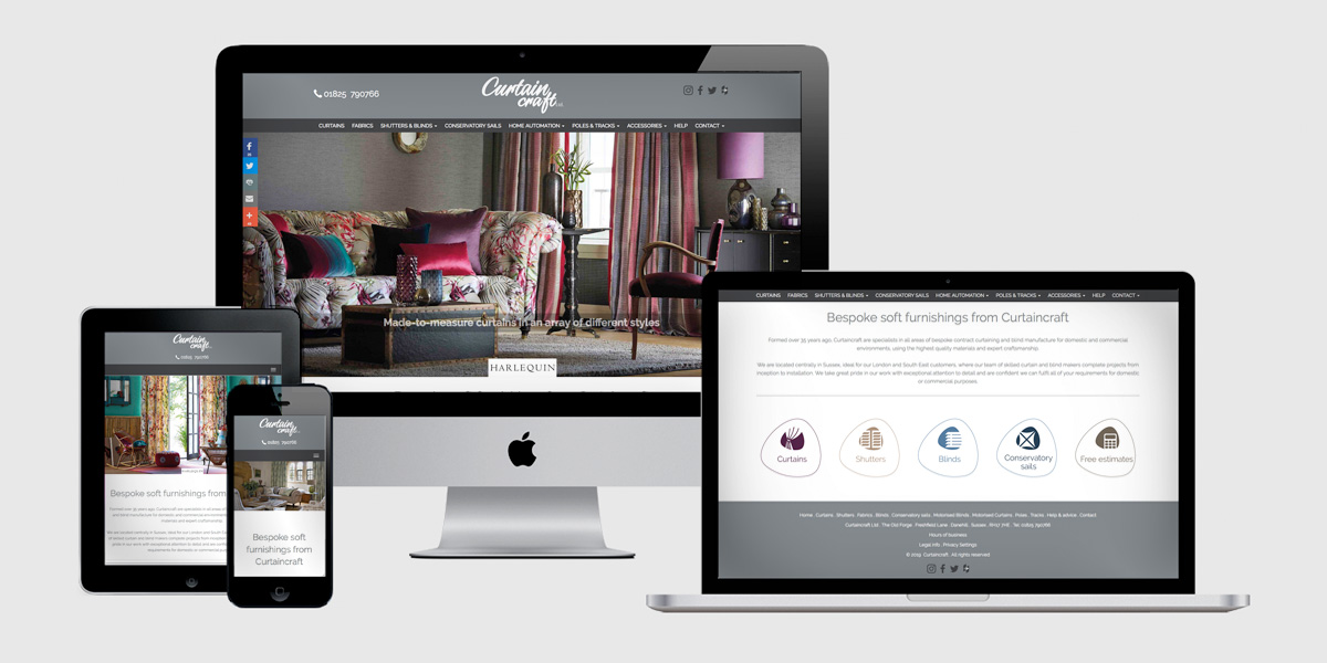 Interior designer responsive website development and build sussex/surrey