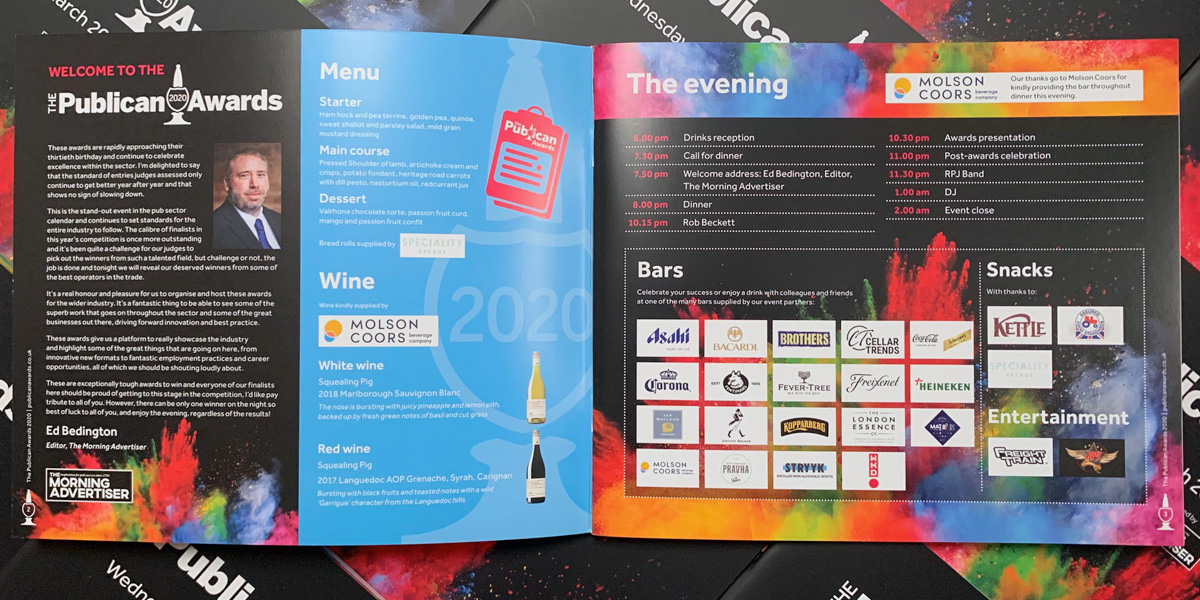 Event brochure guest list print