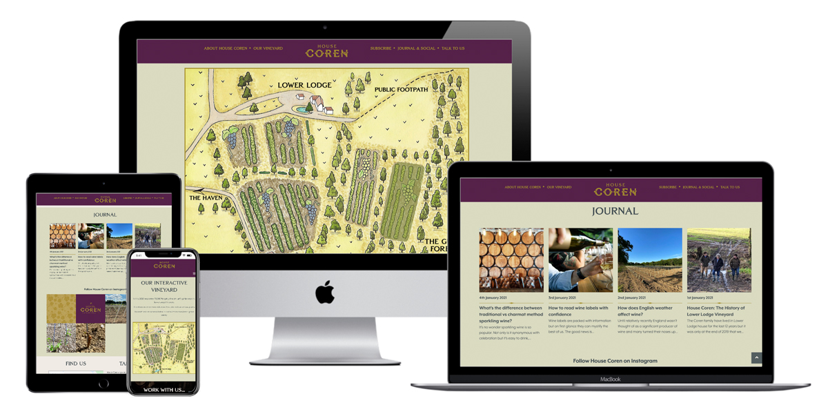 Fully mobile responsive long-scroll Drupal website for Sussex vineyard