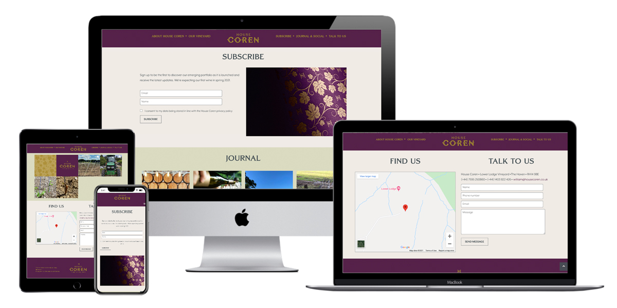 Fully mobile responsive long-scroll Drupal website for Sussex vineyard