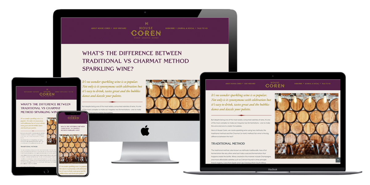 Fully mobile responsive long-scroll Drupal website for Sussex vineyard