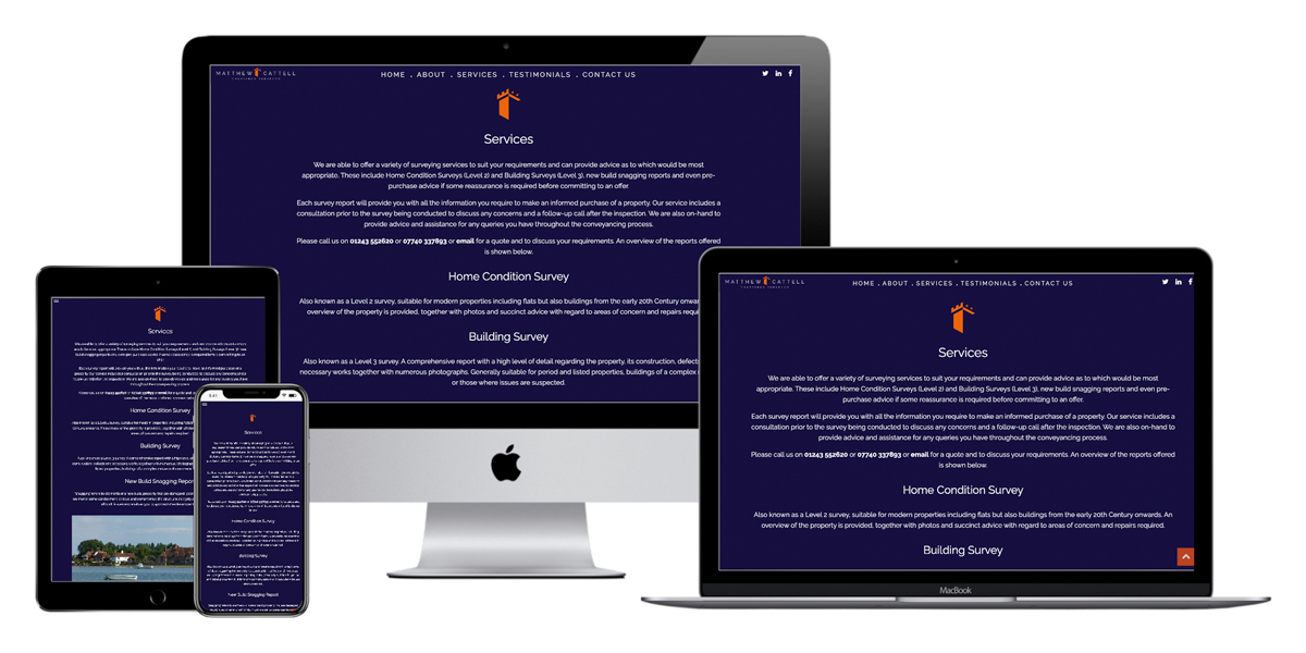 Chartered surveyor website design and branding