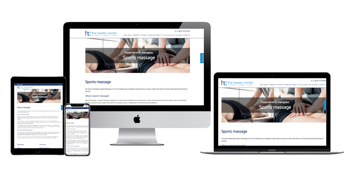 Natural treatment osteopath website design and build