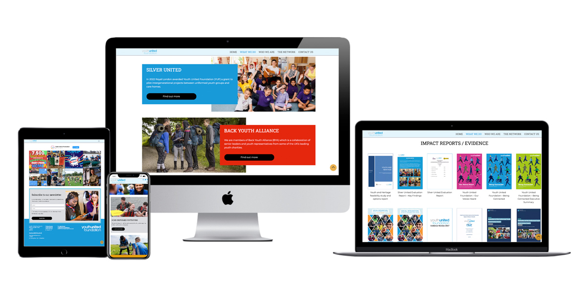 Youth United Foundation YUF website design and build, Studio B Creative, Haywards Heath