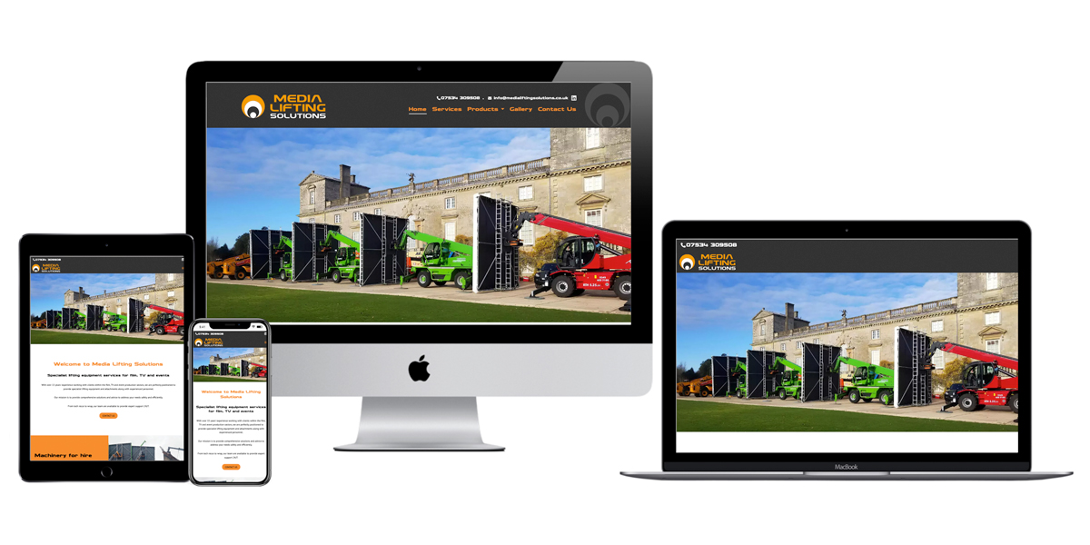 Website design and build for MLS, specialist lifiting equipment for the film, TV and event industry
