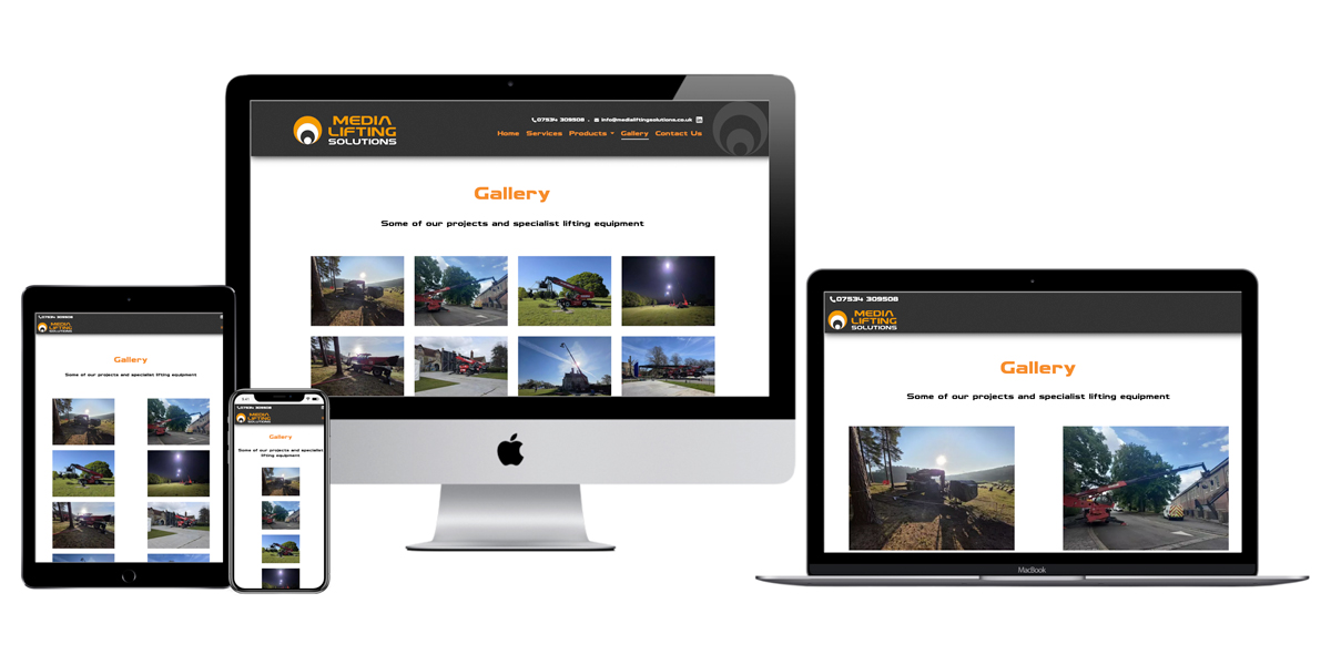Website design and build for MLS, specialist lifiting equipment for the film, TV and event industry