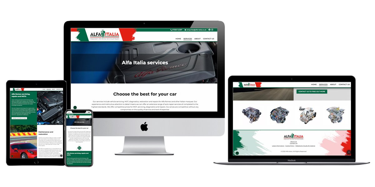 Drupal website design and build for independent Alfa Romeo servicing and repair centre