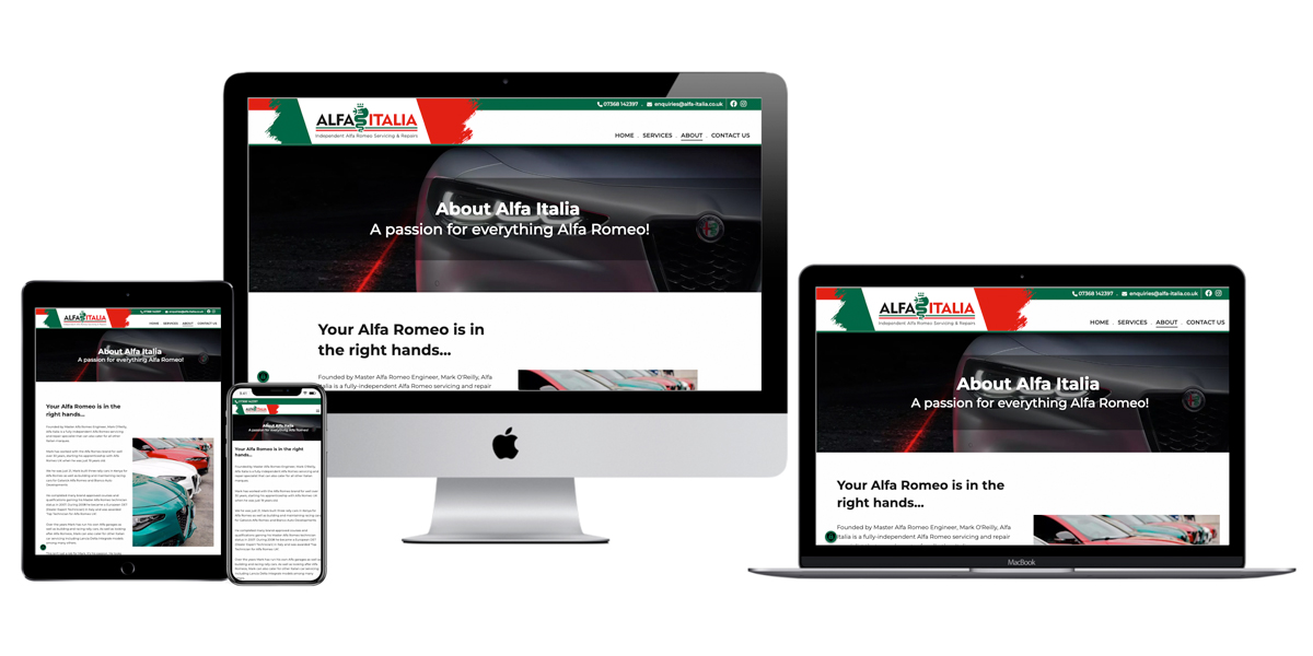 Drupal website design and build for independent Alfa Romeo servicing and repair centre