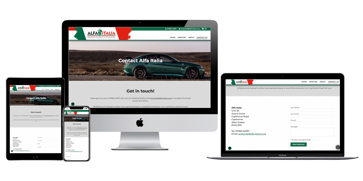 Drupal website design and build for independent Alfa Romeo servicing and repair centre
