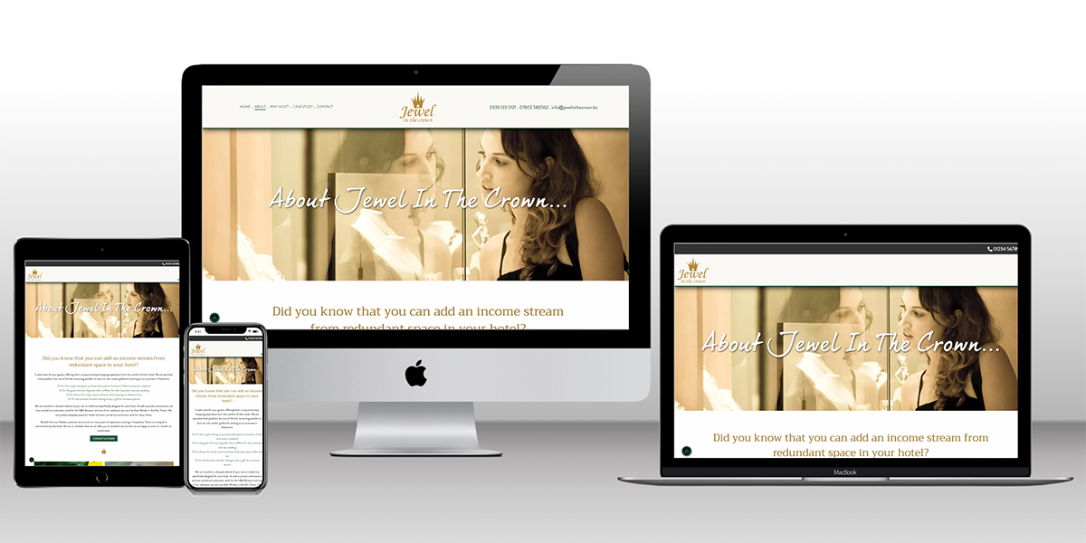 Brochure website for hotel jewellery supplier and specialist