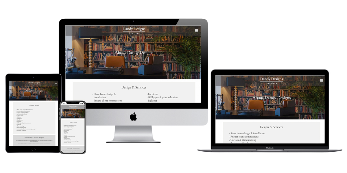 Brochure website for Surrey-based interior designer