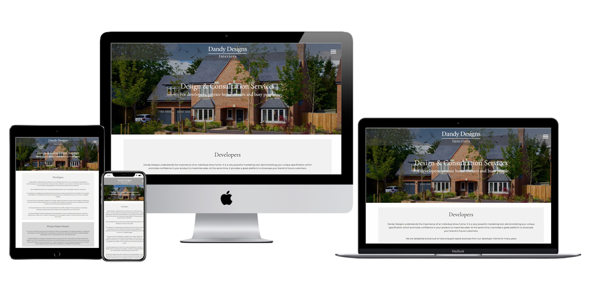 Brochure website for Surrey-based interior designer