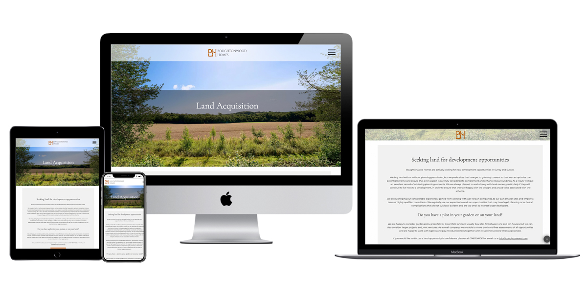 Drupal website design and build for independent building developers, Boughtonwood Homes