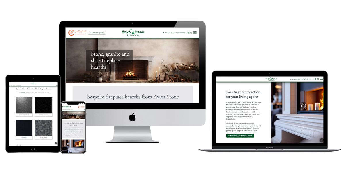 Brochure website design and build for granite, marble, quartz and natural stone specialist