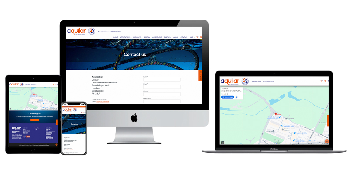 Aquilar leak detection website design and development by Studio B Creative