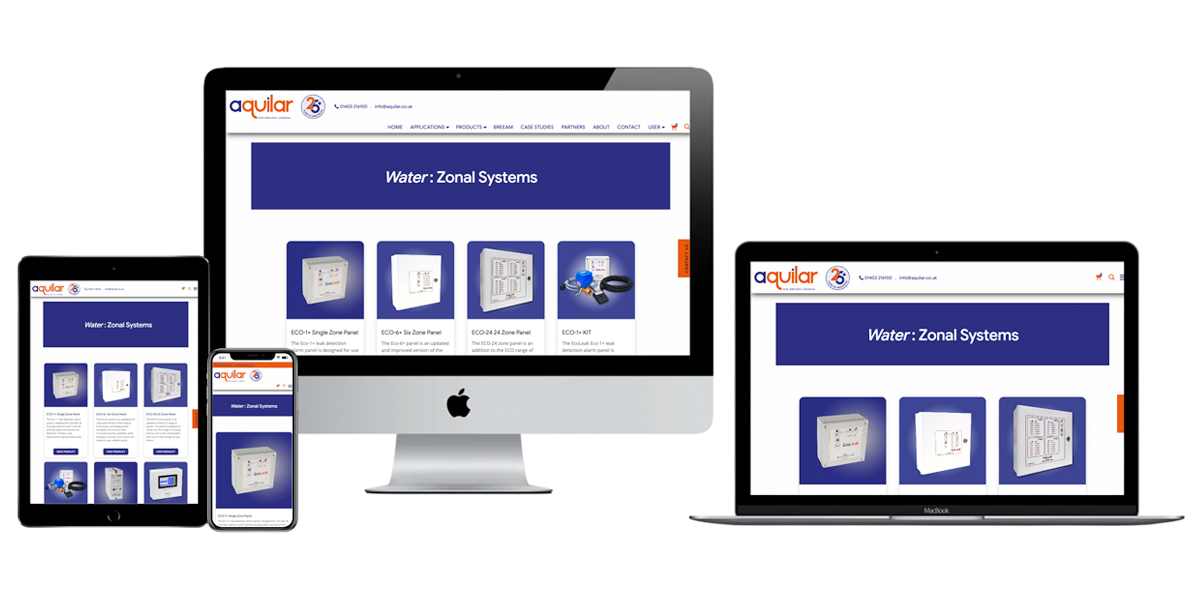 Aquilar leak detection website design and development by Studio B Creative