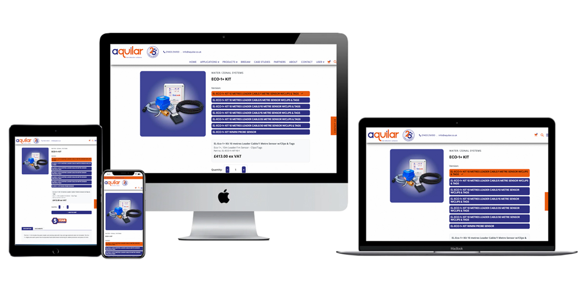 Aquilar leak detection website design and development by Studio B Creative